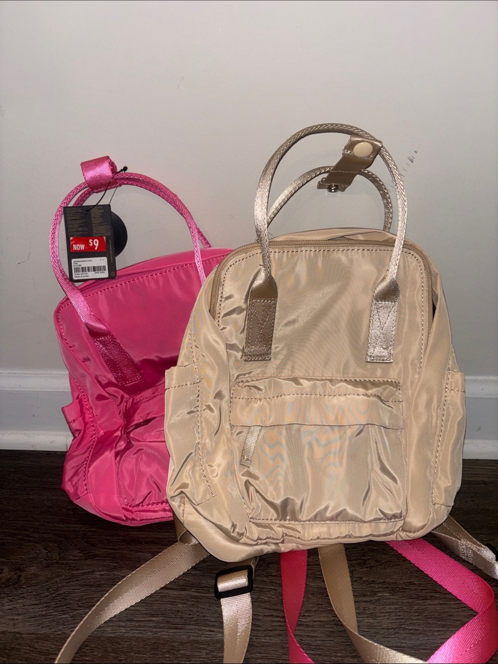 Forever 21 DUO!! Beige Mini Backpack with Metallic Handles